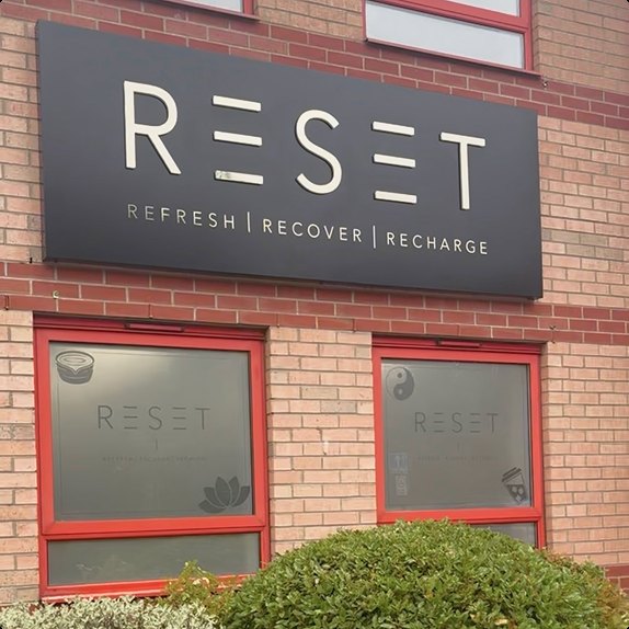 The RESET sign above the studio windows on Manvers Way